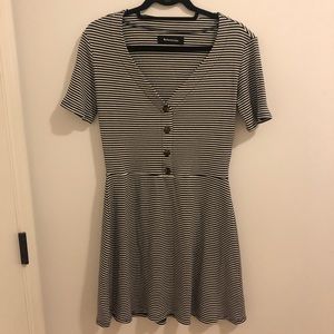 Black and white striped reformation dress